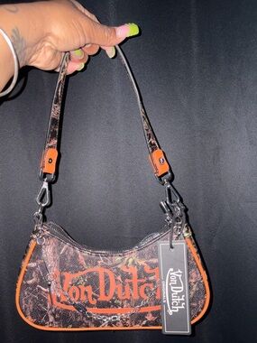 Von Dutch Black & Orange Trim Mini Shoulder Bag
